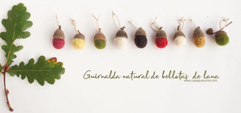 guirnalda-bellotas-juguetes sostenibles ecologicos